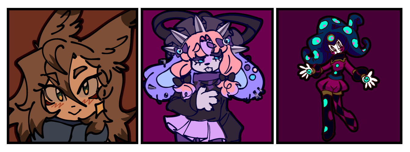 Flat colored (Headshot/Icon, Waist, Fullbody
